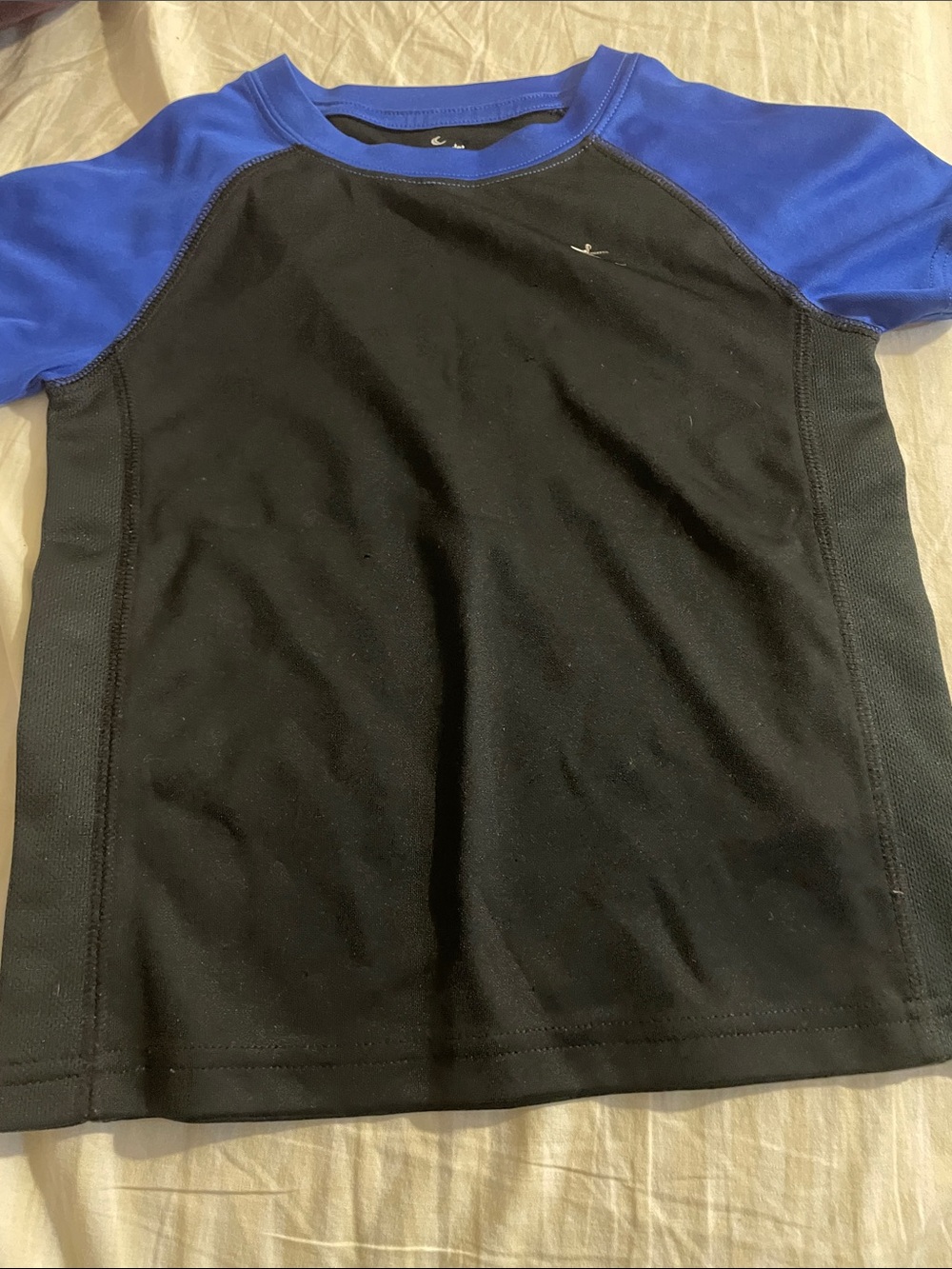 Carter's Black Tee with Royal Blue Sleeves